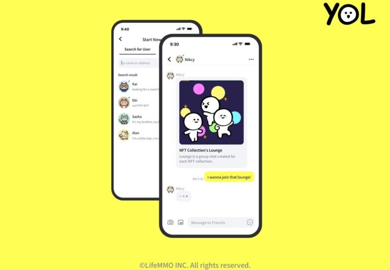 Life MMO releases the beta version of YOL, A crypto wallet address-based web messenger